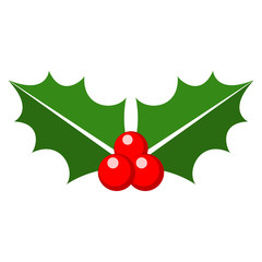 holly berry christmas, flat design