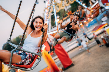 young couple enjoying in first date