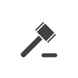 Auction mallet icon vector, filled flat sign, solid pictogram isolated on white. Judge gavel symbol, logo illustration.