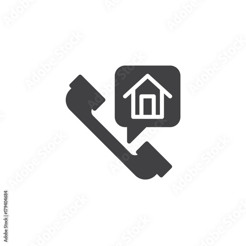 Home phone call icon vector, filled flat sign, solid pictogram isolated