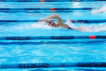 Wall Mural - Freestyle swimmer motion blurred image