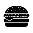 © Sylfida - Black and white cheeseburger isolated on white background. Vector illustration