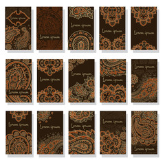 Wall Mural - set of vector templates for greeting cards