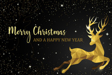 Christmas Reindeer Gold Card