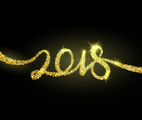 Wall Mural - 2018 new year creative background design for greeting card, banner