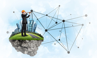 Wall Mural - Concept of modern wireless technologies as effective tool for business