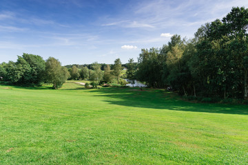 landscape in Denmark with a lake near Billund