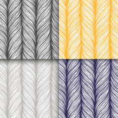 Wall Mural - Hand drawn pattern with decorative weaving ornament. Stylized abstract neutral universal texture. Vector illustration
