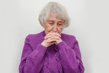 Wall Mural - The melancholy senior woman