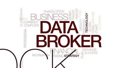 Sticker - Data broker animated word cloud, text design animation. Kinetic typography.