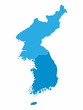 © sirintra - North and South Korea map on blue background, Vector Illustration