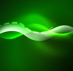 Vector glowing wave, smoke design wavy lines