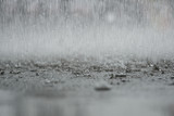 Fototapeta  - black white abstract background raindrop on the ground