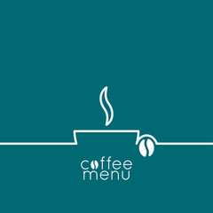 Wall Mural - coffee cup logo line design background