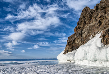 Wall Mural - ice icicles, and a dark Cape and ice