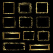 Gold grunge frames, vector