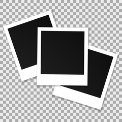 Wall Mural - set of square vector photo frames. collage of realistic frames isolated on transparent background. t