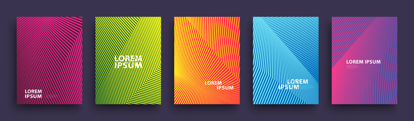 Wall Mural - Simple Modern Covers Template Design. Set of Minimal Geometric Halftone Gradients for Presentation, Magazines, Flyers, Annual Reports, Posters and Business Cards. Vector EPS 10