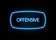 Offensive  - Colorful Neon Sign On Brickwall