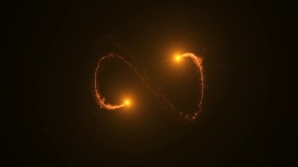 Wall Mural - fire comet light flying. shining lights in motion with small particles. ring of fire, plasma ring on