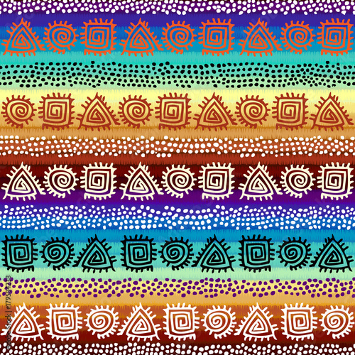 Photographie Ethnic boho seamless pattern in african style on colorful gradient background