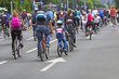 Group of cyclist at bike race on the streets of the city