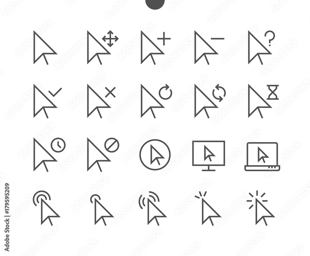 Cursor Basic Apps Selection & Cursors UI Pixel Perfect Well-crafted Vector Thin Line ...
