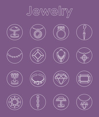 Wall Mural - Set of jewelry simple icons