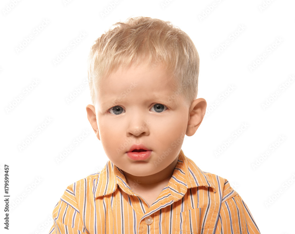 Cute little baby, isolated on white