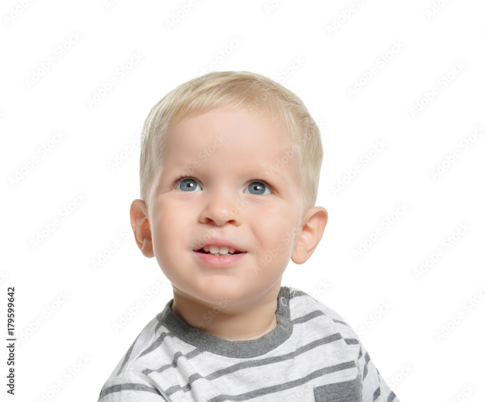 Cute little baby, isolated on white