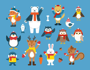 Poster - Winter animal illustration