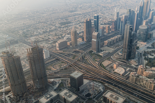 Plakat Widok z lotu ptaka Dubaj, Zjednoczone Emiraty Arabskie