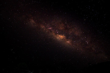 Milky way and stars in dark night