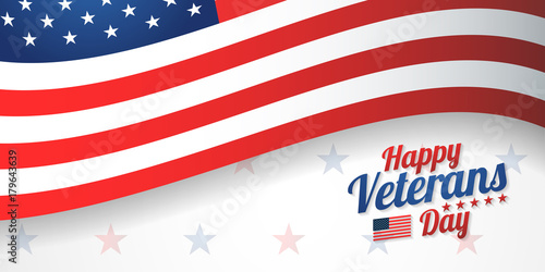 Background Banner For Veterans Day Usa Celebration Vector Design