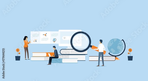 Fotomural technology business research and learning and people business team working co