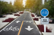 © onephoto - bike lanes Man On Bike bicycle lane