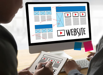 Wall Mural - web design layout sketch drawing software media www and graphic layout website development project