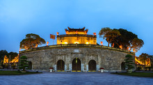 Panorama Central Sector Of Imperial Citadel Of Thang Long,the Cultural Complex Comprising The Royal Enclosure First Built During The Ly Dynasty. An UNESCO World Heritage Site In Hanoi