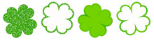4 Clover Leafs Sparkling Shining Green