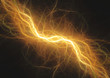 Hot yellow lightning, electrical energy background