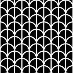 Sticker - seamless monochrome half circle pattern.