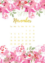 Vintage Floral Calendar 2018