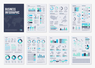 Infographic vector brochure elements for business illustration in modern style.