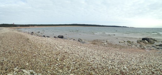 Panorama along Ristna beach on Hiiumaa in Estonia