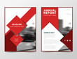 © Yochanan - Modern technology annual report cover, brochure design, business flyer template. Corporate identity leaflet layout. Red magazine cover, book cover, eps10