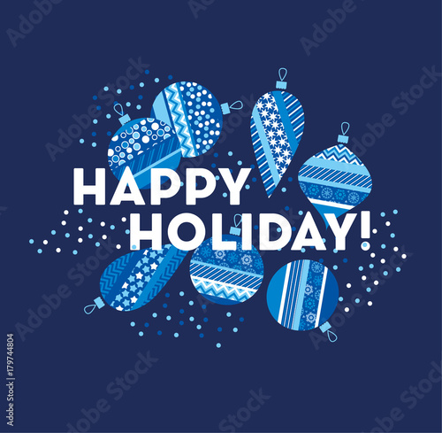 Vintage xmas bauble set vector illustration. Concept geometric Christmas ball...