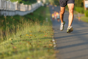 Marathon running race, Run up the mountain road.