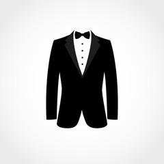 Suit icon isolated on white background.