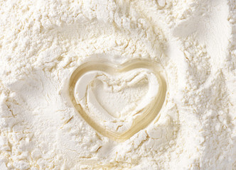 Wall Mural - Heart in wheat flour