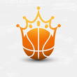 Basketball crown logo vector illustration sport king concept